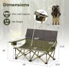 Oversized Camping Chair Folding Loveseat Camping Couch with Cup Holders & Thick Padding